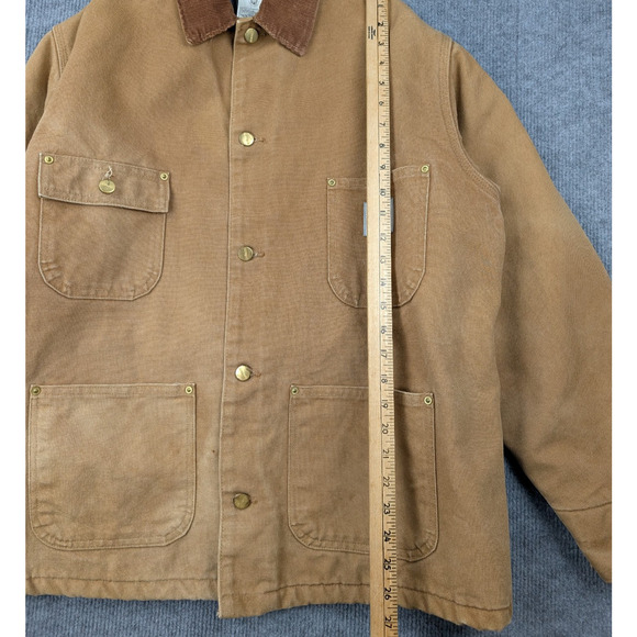 Carhartt Duck Canvas Jacket Mens 42 C01 Blanket Lined Work Wear Utility USA - Picture 3 of 7